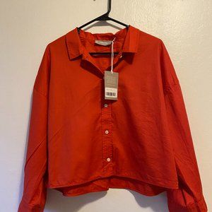 Everlane Red-Orange Collared Shirt
